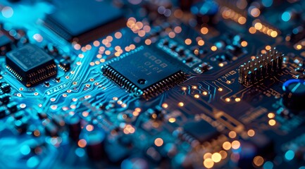 Obraz premium Circuitry Symphony Electronic Pattern Background