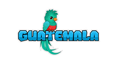 Vector Guatemala sticker with a quetzal
