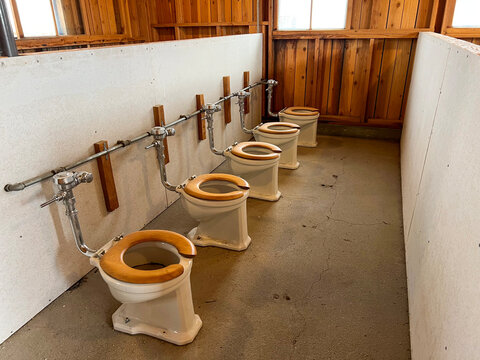 Public Latrine in Manzanar Internment Camp Barracks