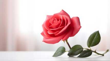 Rose isolated on white background, full depth of field