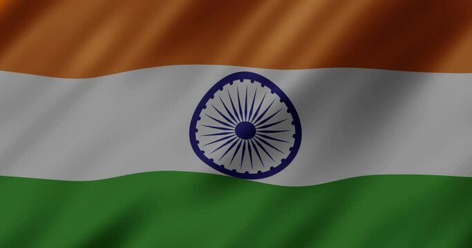 indian flag in the wind,indian flag waving loop animation 