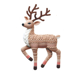 Deer Knitting Pattern Illustration Art with a Transparent Background Generative AI.