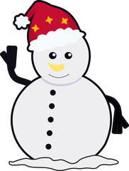 Cartoon Christmas Snowman Illustration 