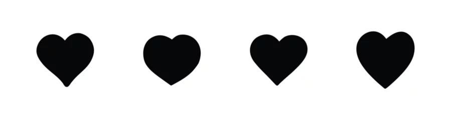 Poster heart icons set, love symbols vector © AGUS