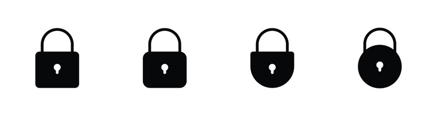 Lock icon set vector for web and mobile apps