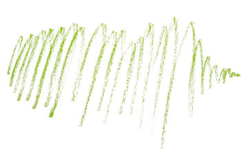 green pencil strokes isolated on transparent background