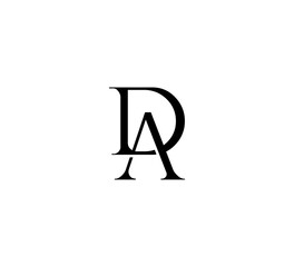 Initial Letter Logo. Logotype design. Simple Luxury Black Flat Vector DA
