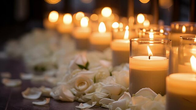 Soft, rosescented candles line the perimeter of the dance floor, filling the air with their delicate fragrance.