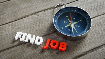Concept background of searching in various directions to find a job, 3d rendering