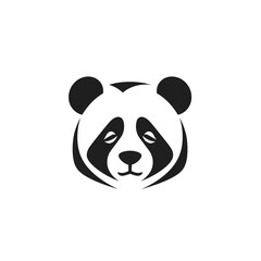 Panda face sticker. Cute panda head icon. Vector illustration