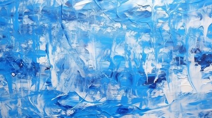Creative blue abstract hand painted background, wallpaper, texture, close-up fragment of fluid acrylic painting. Modern art. Contemporary art. : Generative AI