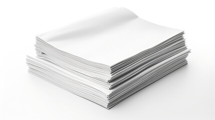 Stack of paper sheets isolated on white : Generative AI