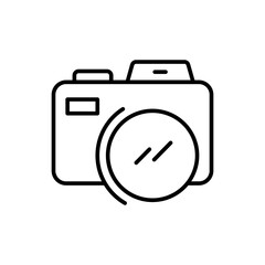 Camera outline icons, gadget minimalist vector illustration ,simple transparent graphic element .Isolated on white background