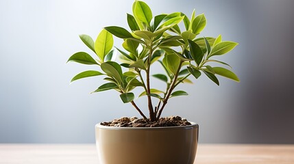 Obraz premium Indoor small green plant isolated on white : Generative AI