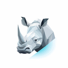 rhinoceros head logo vector icon illustration design template black and white
