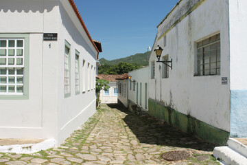 Historic streets made of stones in the famous city of Goiás in the center-west of Brazil known affectionately as 