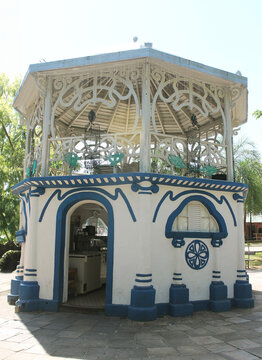 Goiaz Brazil - December, 13, 2023: Bandstand Square "Pra&ccedil;a do Coreto". Located in the city of Goi&aacute;s, known in Brazil as "Goi&aacute;s Velho".