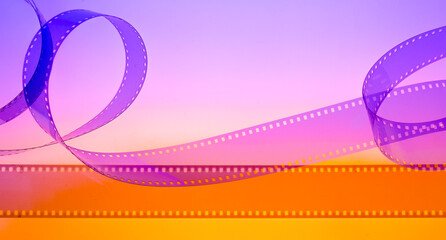 abstract cinema background with film strip