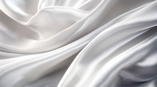 White gray satin texture that is white silver fabric silk background with beautiful soft blur pattern natural. : Generative AI