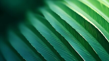 Abstract background soft focus close up macro green tropical tree leaf. Template or phone cover. : Generative AI