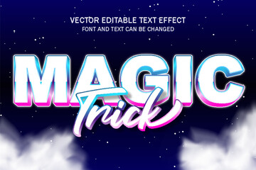 magic trick colorful typography 3d editable text effect style lettering template design background