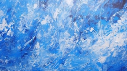 Creative blue abstract hand painted background, wallpaper, texture, close-up fragment of fluid acrylic painting. Modern art. Contemporary art. : Generative AI