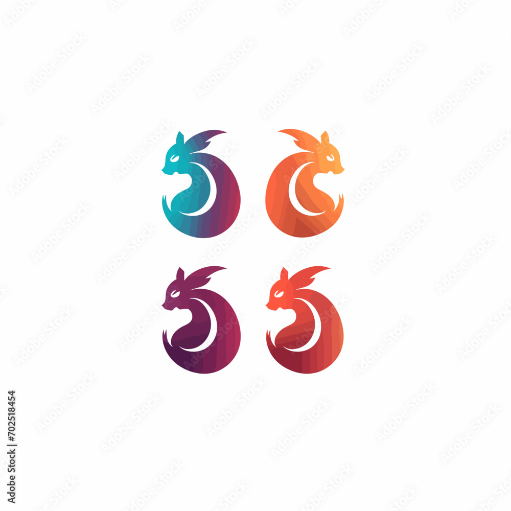 Wall mural squirrel vector logo design. colorful squirrel logo design template.