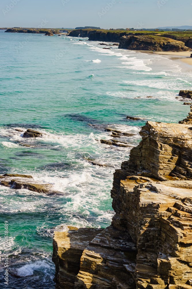 Sticker cathedral beach in galicia spain.