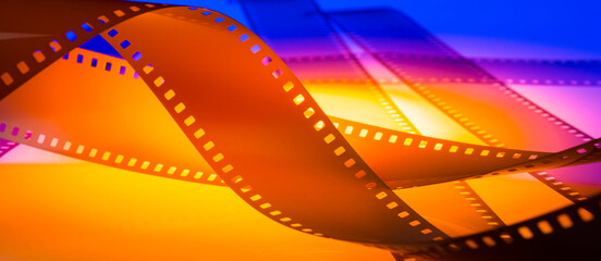 abstract cinema background with film strip