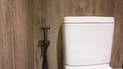 Butt hose hygiene toilet wc bathroom clean sanitary white colour design lavatory indoor washroom...