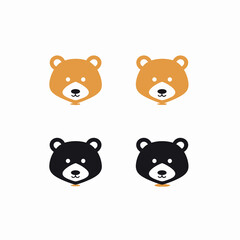 Bear head icon. Flat design style eps 10 vector illustration.