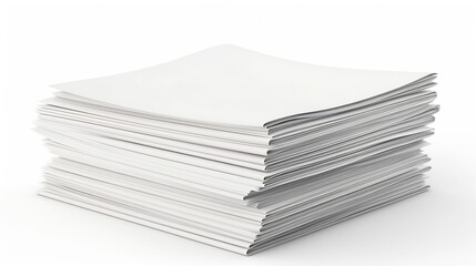 Stack of paper sheets isolated on white : Generative AI