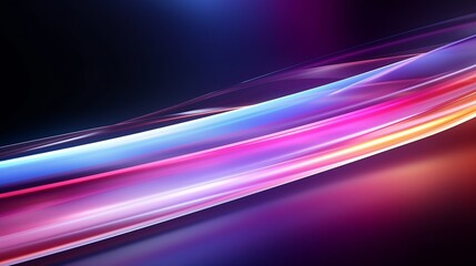 Colorful motion elements with neon led illumination. Abstract futuristic background. : Generative AI