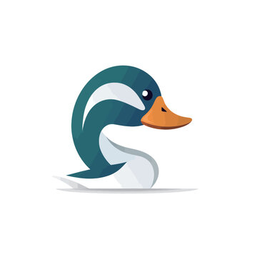 Duck vector icon design template. Colorful duck logo design.