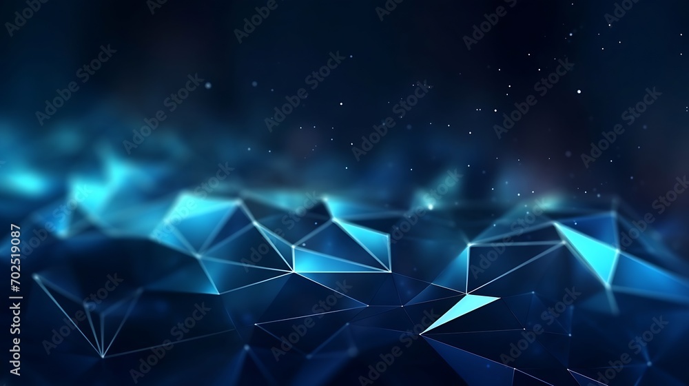 Leinwandbilder abstract wave shape on a low-polygonal triangular background for design on the topic of cyberspace, 