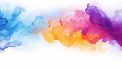 close up of water color strokes painting on white background : Generative AI