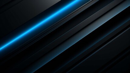 Modern black blue abstract background. Minimal. Color gradient. Dark. Web banner. Geometric shape. 3d effect. Lines stripes triangles. Design. Futuristic. Cut paper or metal effect. Lu : Generative AI