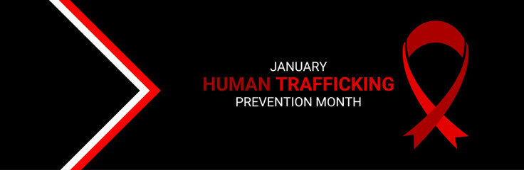 National Slavery and Human Trafficking Prevention Month Holiday concept. Template for background, banner, card, poster, cover, website, backdrop, t-shirt with text inscription.  vector illustration