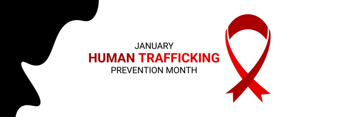 National Slavery and Human Trafficking Prevention Month Holiday concept. Template for background, banner, card, poster, cover, website, backdrop, t-shirt with text inscription.  vector illustration