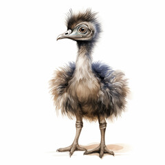 emu isolated on white