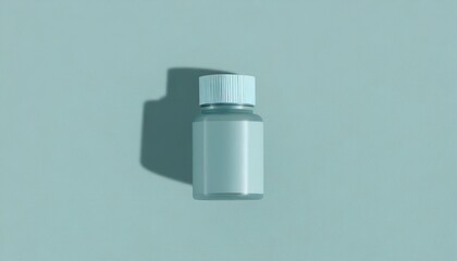 Blue Cream Bottle on Table with Shadow