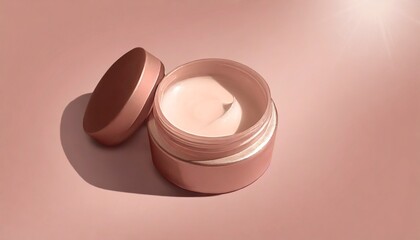 Pink Skincare Cream Bottle with White Cream