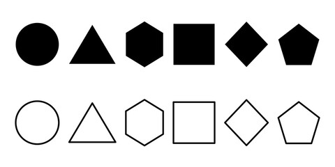 Collection of simple basic geometric figures