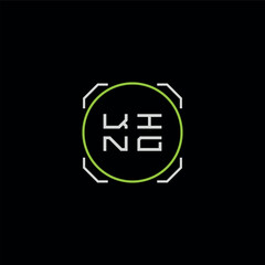 A green circle with king text in light gray, futuristic style