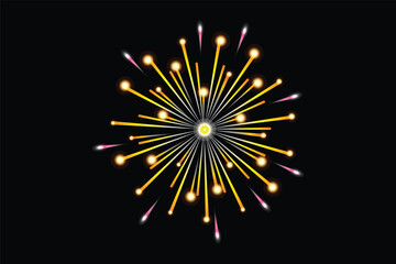 Firework New Year Sticker Design