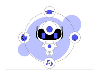 Robotic learning. Robotic technology illustrations.