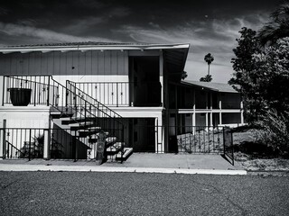 black and white motel