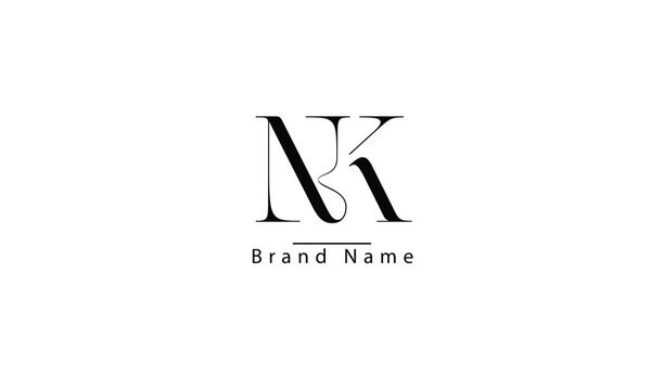 NK KN N K abstract vector logo monogram template