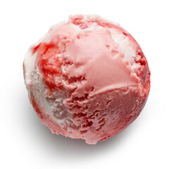 vanilla and strawberry ice cream ball