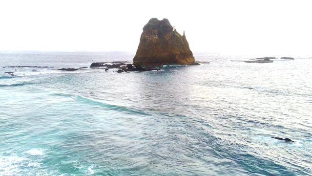 Drone shot on Papuma Beach, Jember, Indonesia